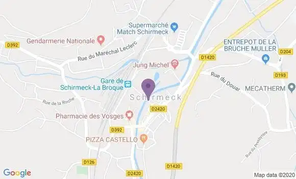 Localisation BNP Paribas Agence de Schirmeck