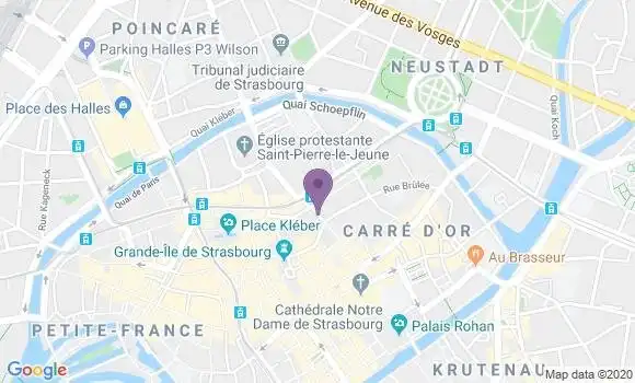 Localisation BNP Paribas Agence de Strasbourg