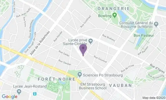 Localisation BNP Paribas Agence de Strasbourg Boulevard d