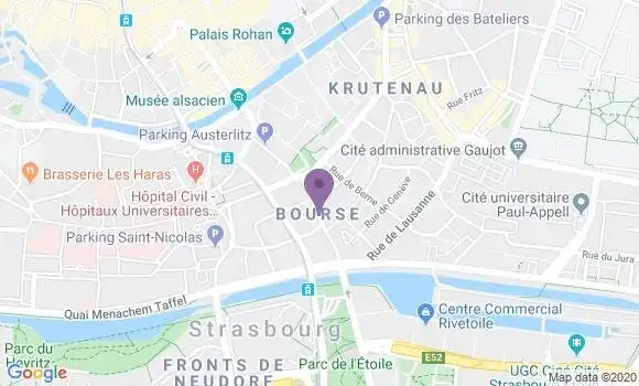 Localisation BNP Paribas Agence de Strasbourg Bourse
