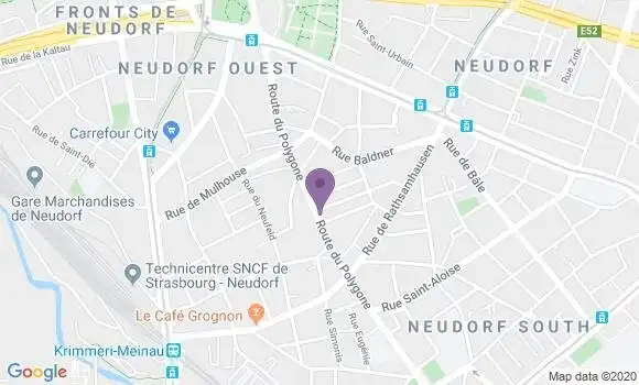 Localisation BNP Paribas Agence de Strasbourg Neudorf