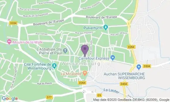 Localisation BNP Paribas Agence de Wissembourg