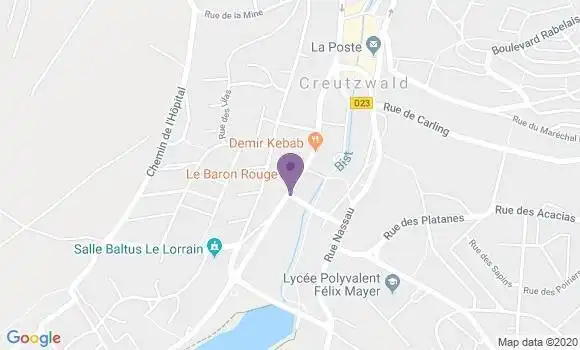 Localisation BNP Paribas Agence de Creutzwald