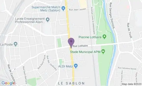 Localisation BNP Paribas Agence de Metz Magny