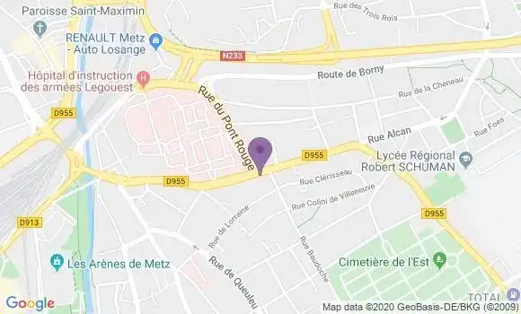 Localisation BNP Paribas Agence de Metz Plantières