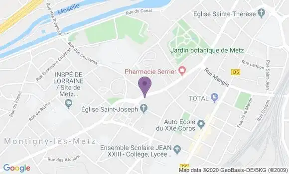 Localisation BNP Paribas Agence de Montigny lès Metz