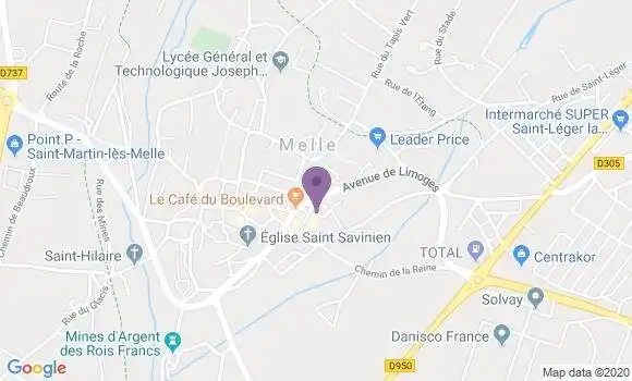 Localisation LCL Agence de Melle