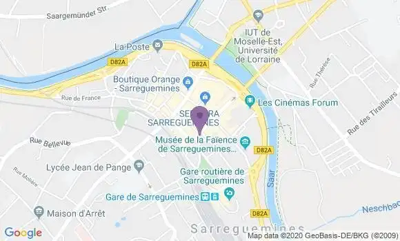 Localisation BNP Paribas Agence de Sarreguemines