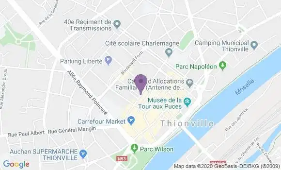 Localisation BNP Paribas Agence de Thionville