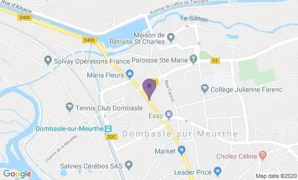 Localisation BNP Paribas Agence de Dombasle sur Meurthe