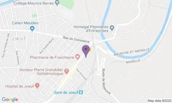 Localisation BNP Paribas Agence de Joeuf