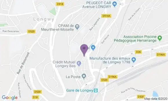 Localisation BNP Paribas Agence de Longwy