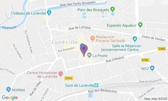 Localisation BNP Paribas Agence de Luneville
