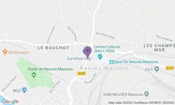 Localisation BNP Paribas Agence de Neuves Maisons
