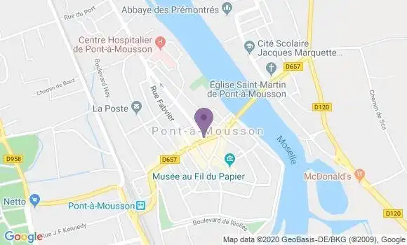 Localisation BNP Paribas Agence de Pont à Mousson