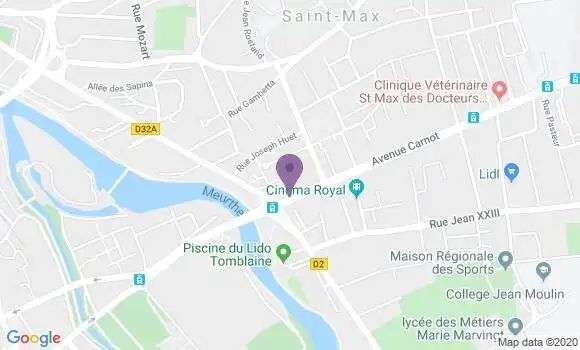 Localisation BNP Paribas Agence de Saint Max