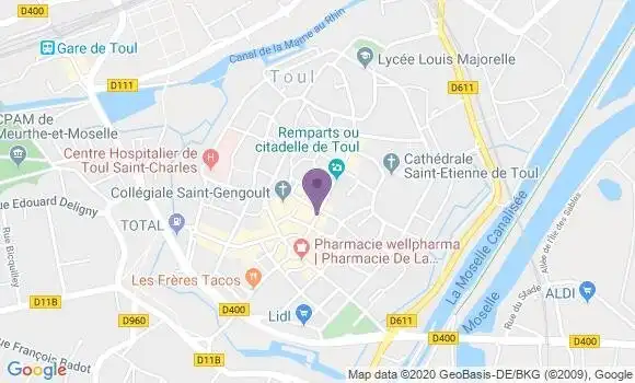 Localisation BNP Paribas Agence de Toul