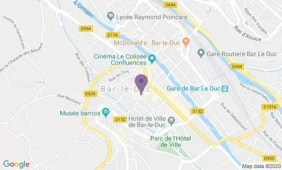 Localisation BNP Paribas Agence de Bar le Duc