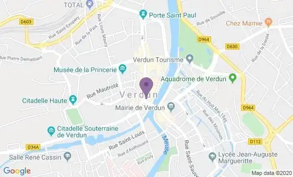 Localisation BNP Paribas Agence de Verdun