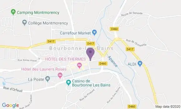 Localisation BNP Paribas Agence de Bourbonne les Bains