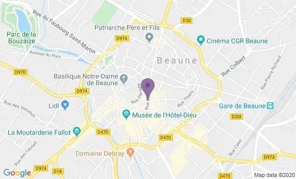 Localisation BNP Paribas Agence de Beaune