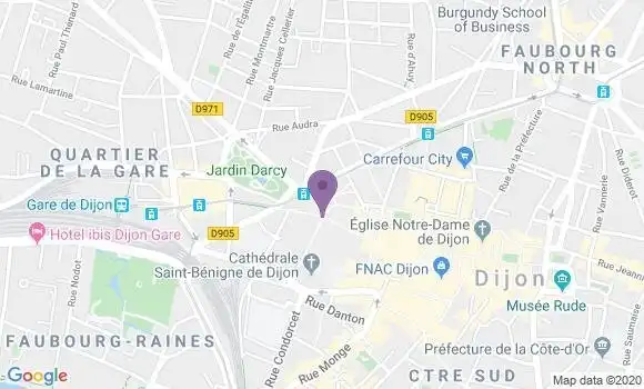 Localisation BNP Paribas Agence de Dijon
