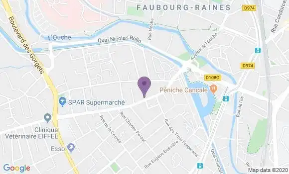 Localisation BNP Paribas Agence de Dijon Eiffel