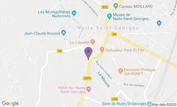 Localisation BNP Paribas Agence de Nuits Saint Georges