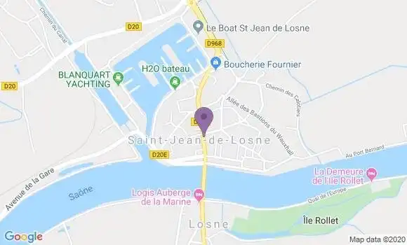 Localisation BNP Paribas Agence de Saint Jean de Losne