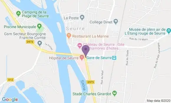 Localisation BNP Paribas Agence de Seurre