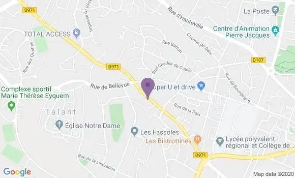 Localisation BNP Paribas Agence de Talant