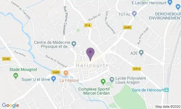 Localisation BNP Paribas Agence de Héricourt