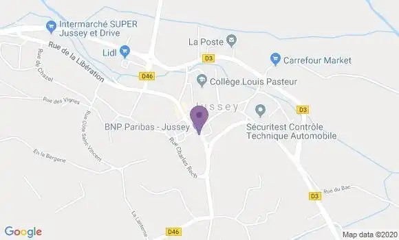 Localisation BNP Paribas Agence de Jussey