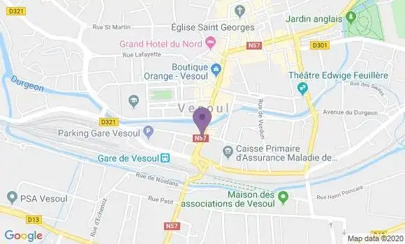 Localisation BNP Paribas Agence de Vesoul