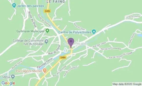 Localisation BNP Paribas Agence de Cornimont la Bresse