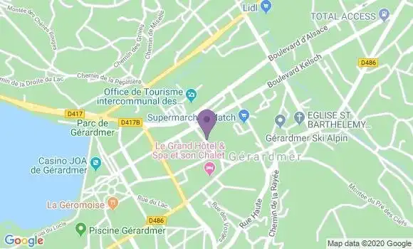 Localisation BNP Paribas Agence de Gérardmer
