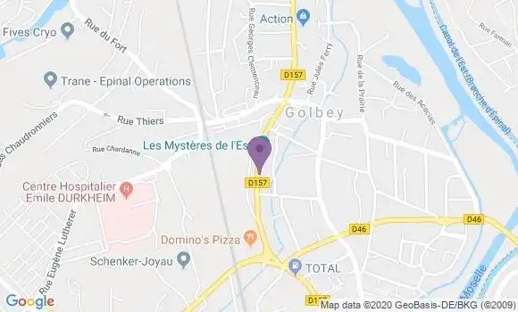 Localisation BNP Paribas Agence de Golbey