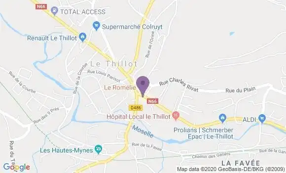 Localisation BNP Paribas Agence de Le Thillot