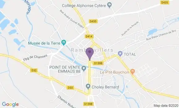 Localisation BNP Paribas Agence de Rambervillers