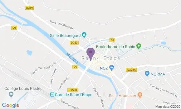 Localisation BNP Paribas Agence de Raon l