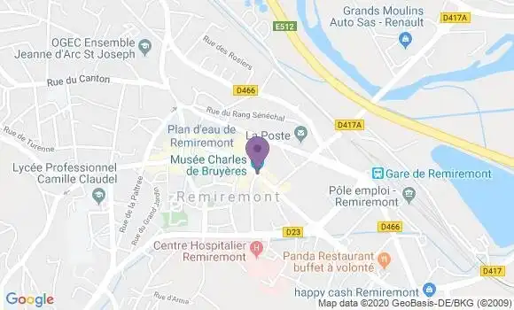 Localisation BNP Paribas Agence de Remiremont