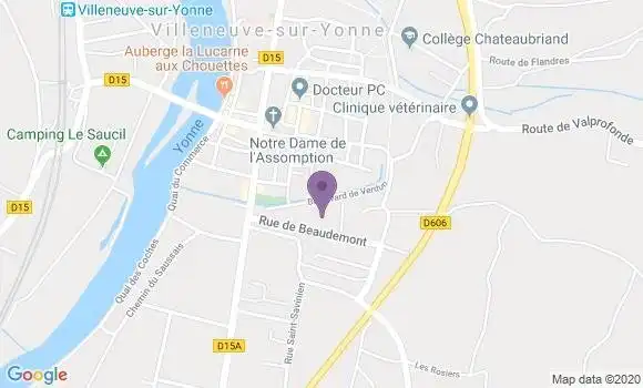 Localisation LCL Agence de Villeneuve sur Yonne