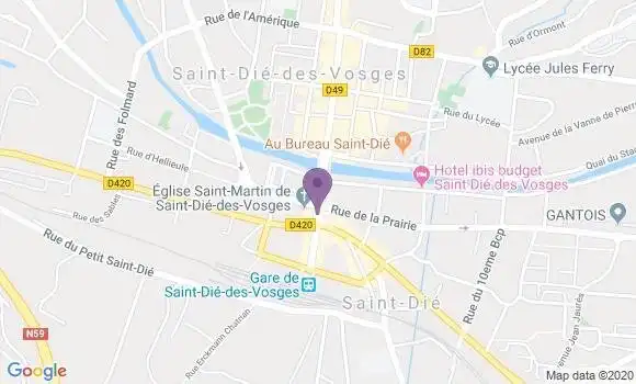 Localisation BNP Paribas Agence de Saint Die des Vosges