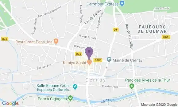 Localisation BNP Paribas Agence de Cernay
