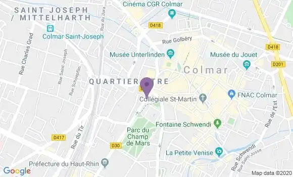 Localisation BNP Paribas Agence de Colmar