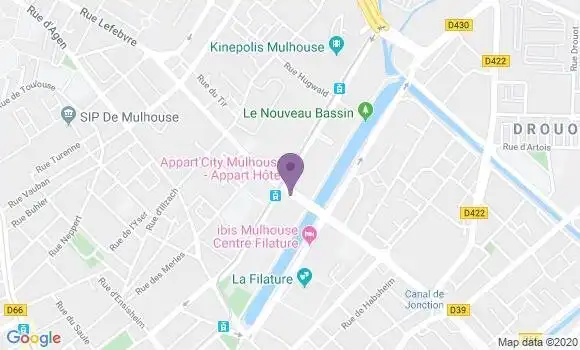 Localisation BNP Paribas Agence de Mulhouse