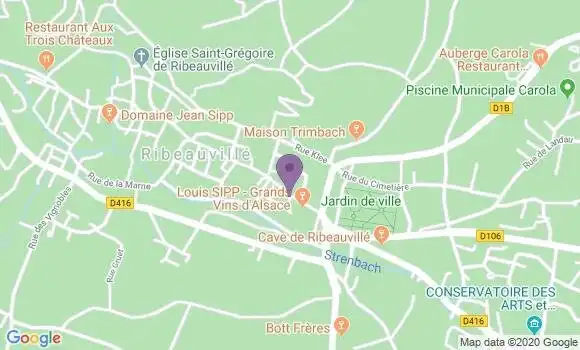 Localisation BNP Paribas Agence de Ribeauville