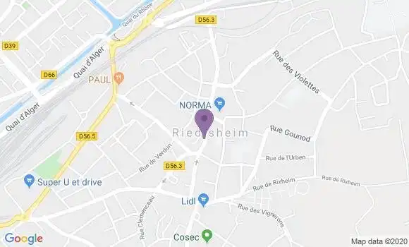 Localisation BNP Paribas Agence de Riedisheim