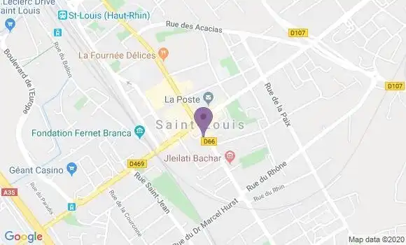 Localisation BNP Paribas Agence de Saint Louis