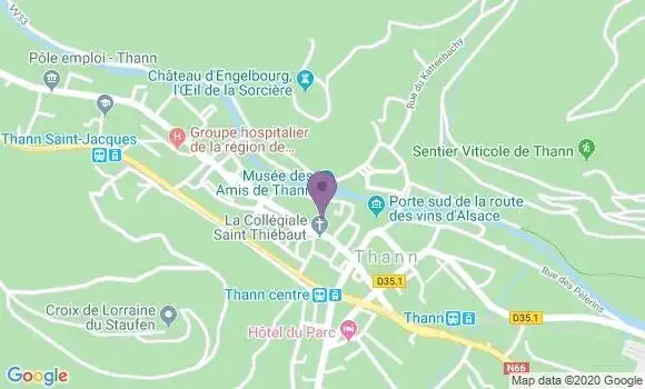 Localisation BNP Paribas Agence de Thann